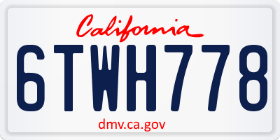 CA license plate 6TWH778