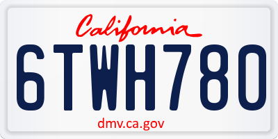 CA license plate 6TWH780