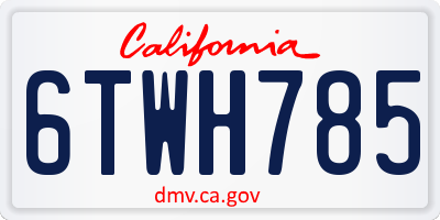 CA license plate 6TWH785