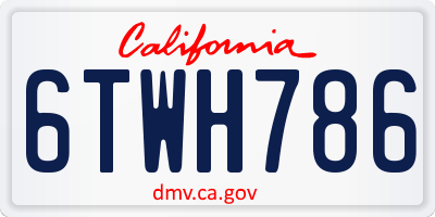 CA license plate 6TWH786