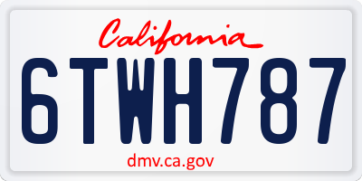 CA license plate 6TWH787