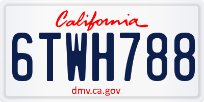 CA license plate 6TWH788