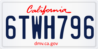 CA license plate 6TWH796