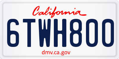 CA license plate 6TWH800