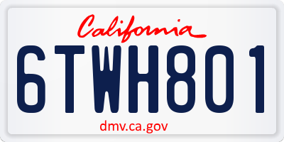 CA license plate 6TWH801