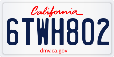 CA license plate 6TWH802