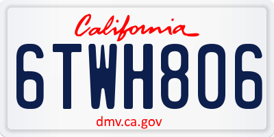 CA license plate 6TWH806