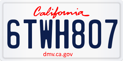 CA license plate 6TWH807
