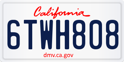 CA license plate 6TWH808