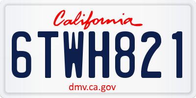 CA license plate 6TWH821