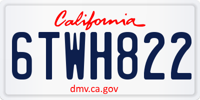 CA license plate 6TWH822