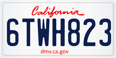 CA license plate 6TWH823