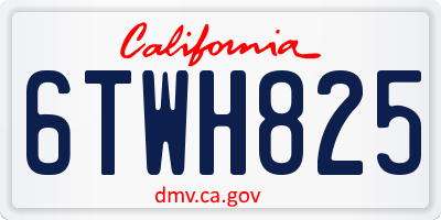 CA license plate 6TWH825