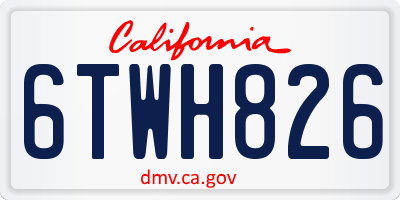 CA license plate 6TWH826
