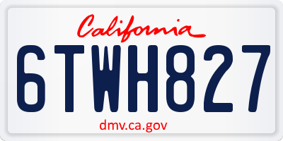 CA license plate 6TWH827