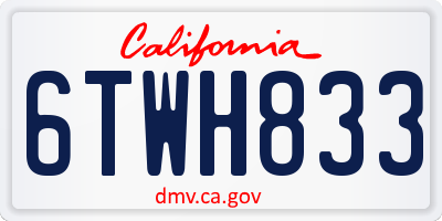 CA license plate 6TWH833