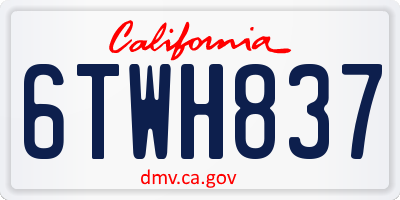 CA license plate 6TWH837