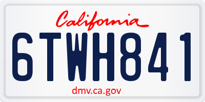 CA license plate 6TWH841
