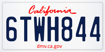 CA license plate 6TWH844