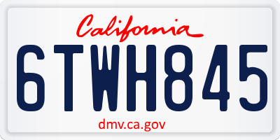 CA license plate 6TWH845