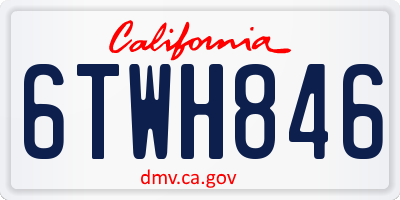 CA license plate 6TWH846