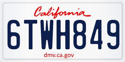 CA license plate 6TWH849