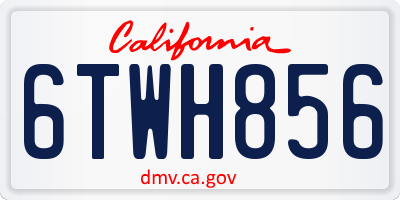 CA license plate 6TWH856