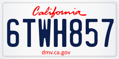 CA license plate 6TWH857