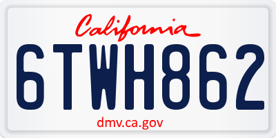 CA license plate 6TWH862