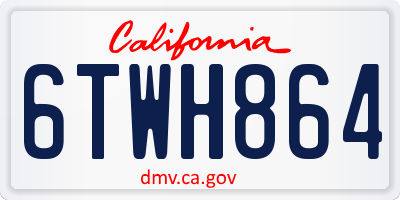 CA license plate 6TWH864