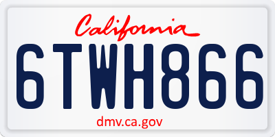 CA license plate 6TWH866