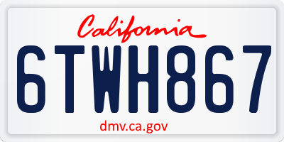 CA license plate 6TWH867