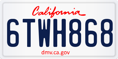 CA license plate 6TWH868