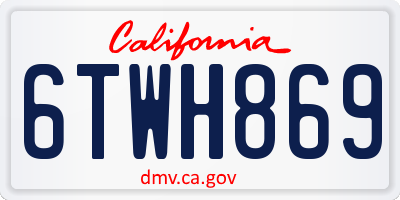 CA license plate 6TWH869