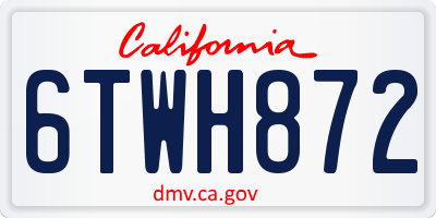 CA license plate 6TWH872