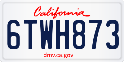 CA license plate 6TWH873