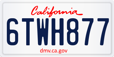 CA license plate 6TWH877
