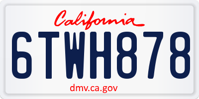 CA license plate 6TWH878