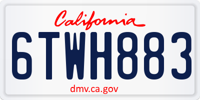 CA license plate 6TWH883