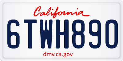 CA license plate 6TWH890