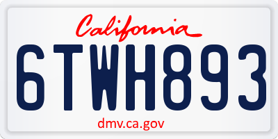 CA license plate 6TWH893