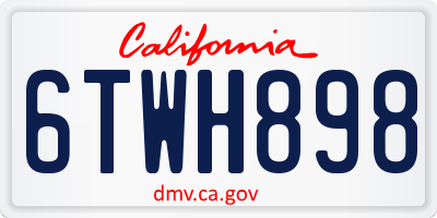 CA license plate 6TWH898