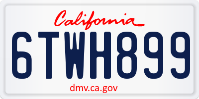 CA license plate 6TWH899
