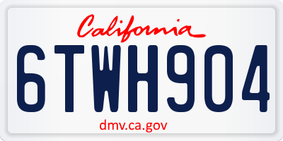 CA license plate 6TWH904