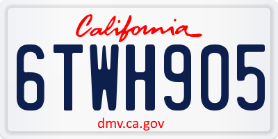 CA license plate 6TWH905