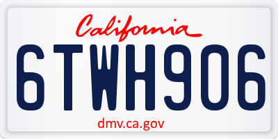 CA license plate 6TWH906