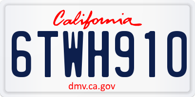 CA license plate 6TWH910