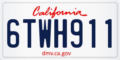 CA license plate 6TWH911