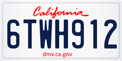 CA license plate 6TWH912