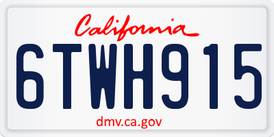CA license plate 6TWH915